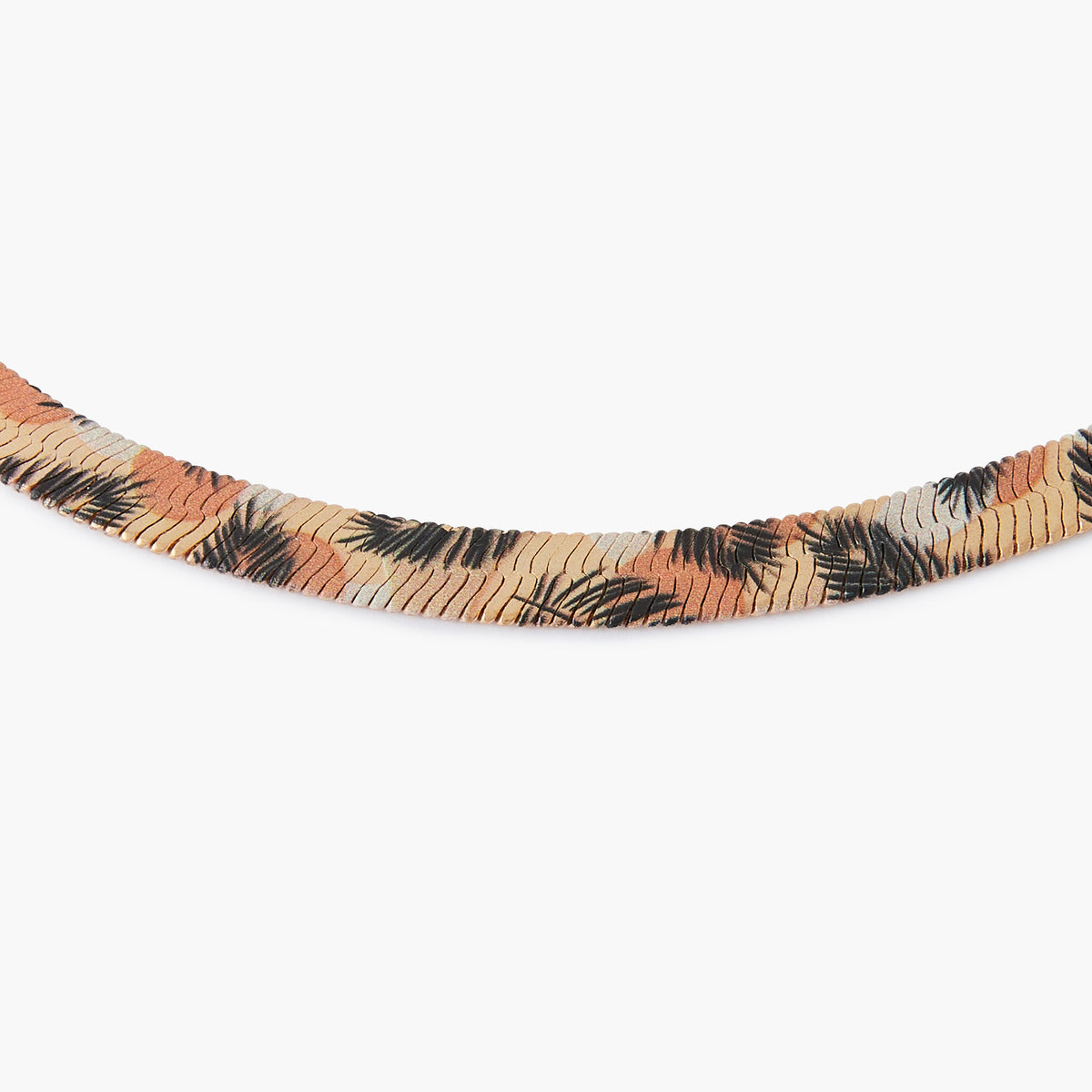 Collier Balagane chaine serpent imprimé feuilles