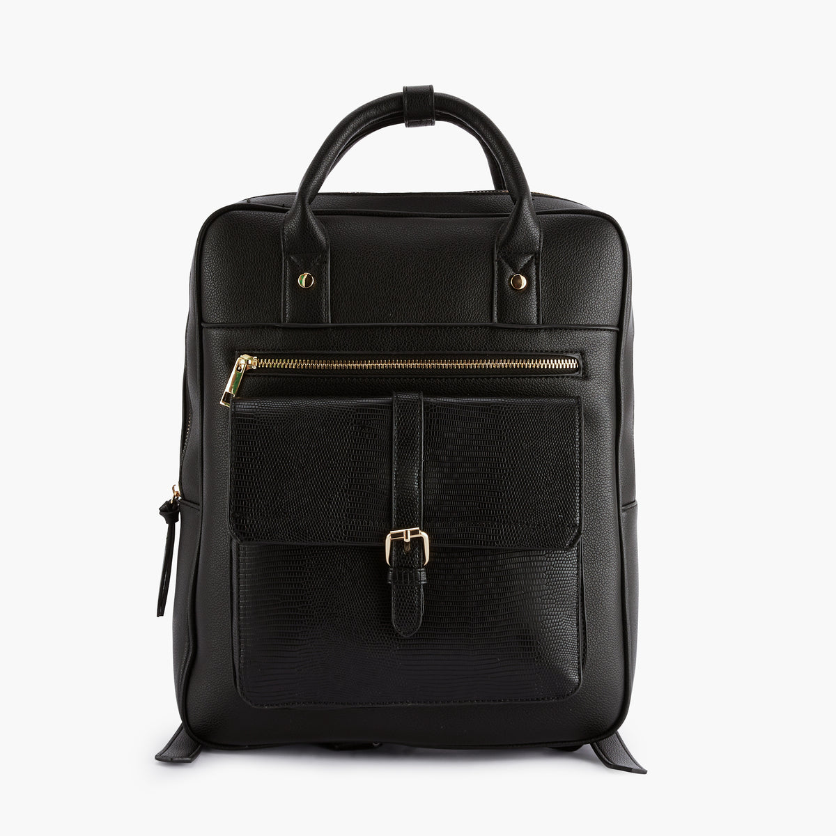 Sac à dos effet grainé noir