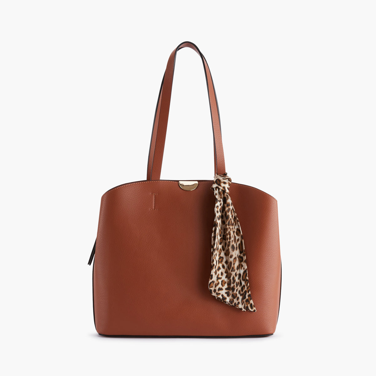 Sac épaule camel avec foulard