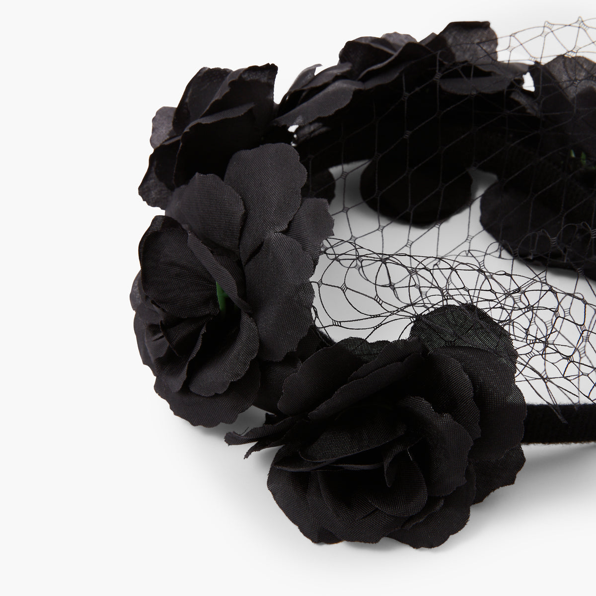 Serre-tête voile avec fleurs Halloween