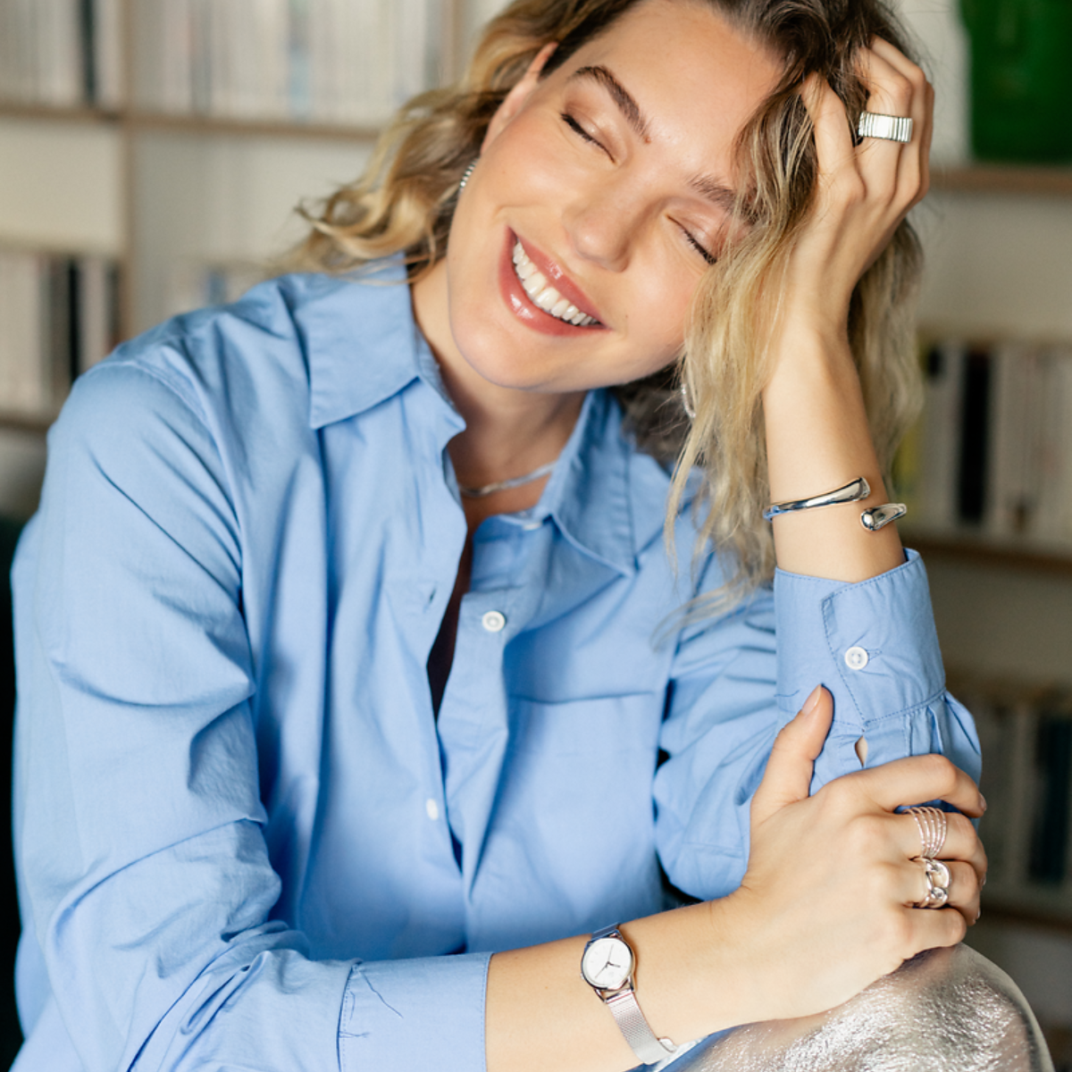 Manchette articulée argentée