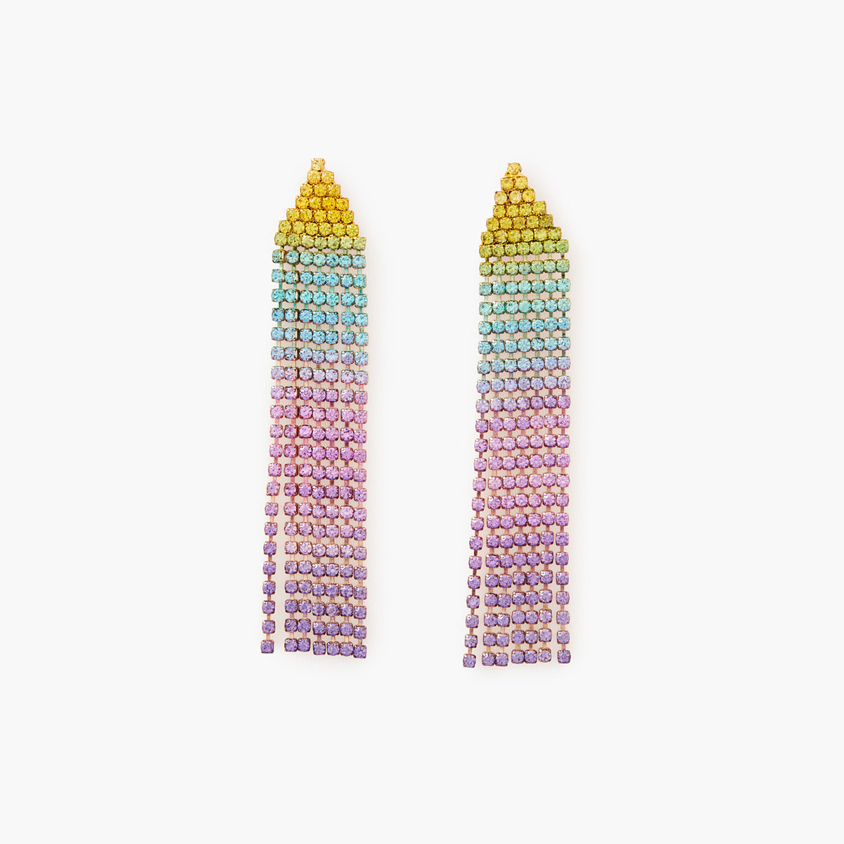 Boucles d'oreilles pendantes à strass multicolore