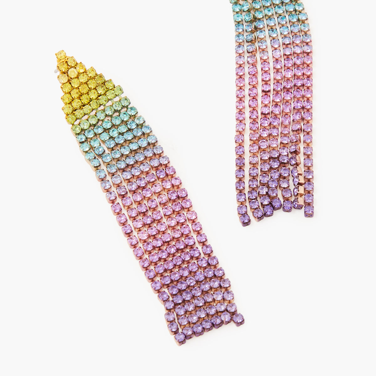 Boucles d'oreilles pendantes à strass multicolore