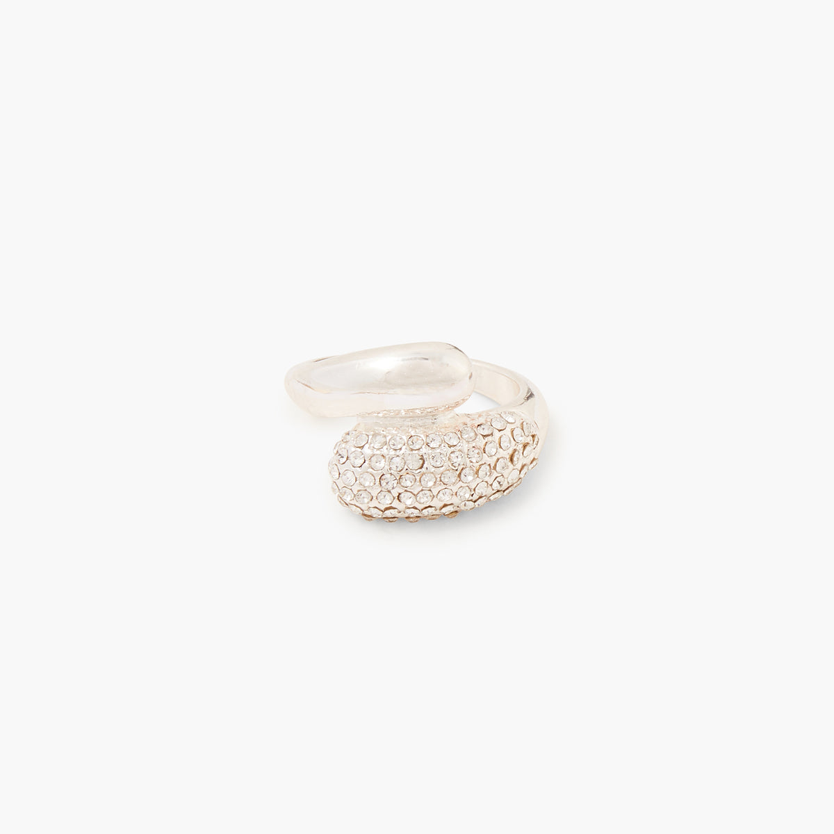 Bague twist strass argenté