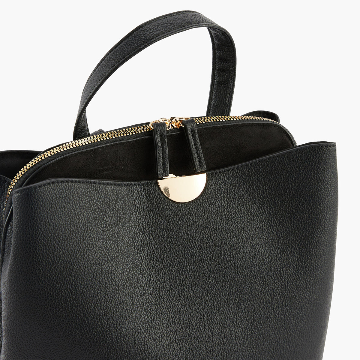 Sac à dos bi-matière effet grainé noir