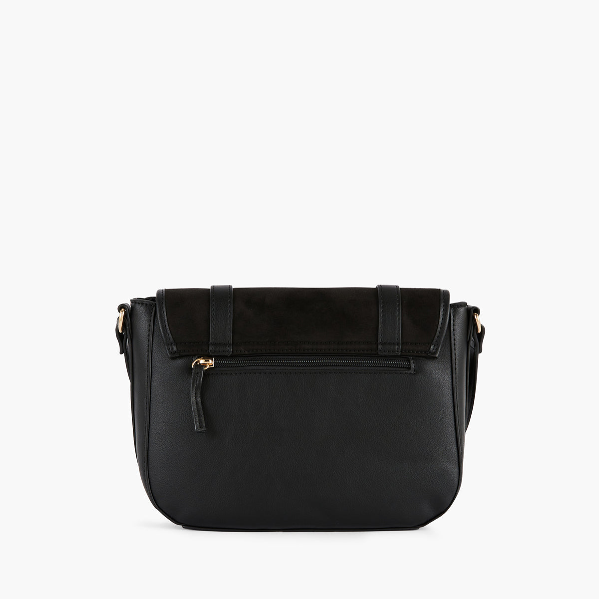 Sac à bandoulière bi-matière noir