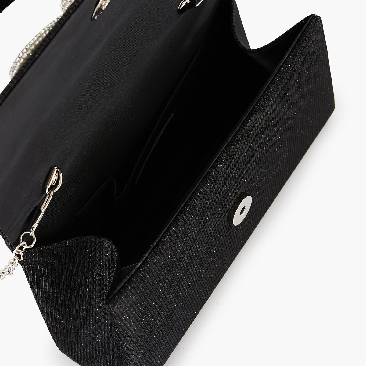 Petit sac à main noir à paillette avec noeud