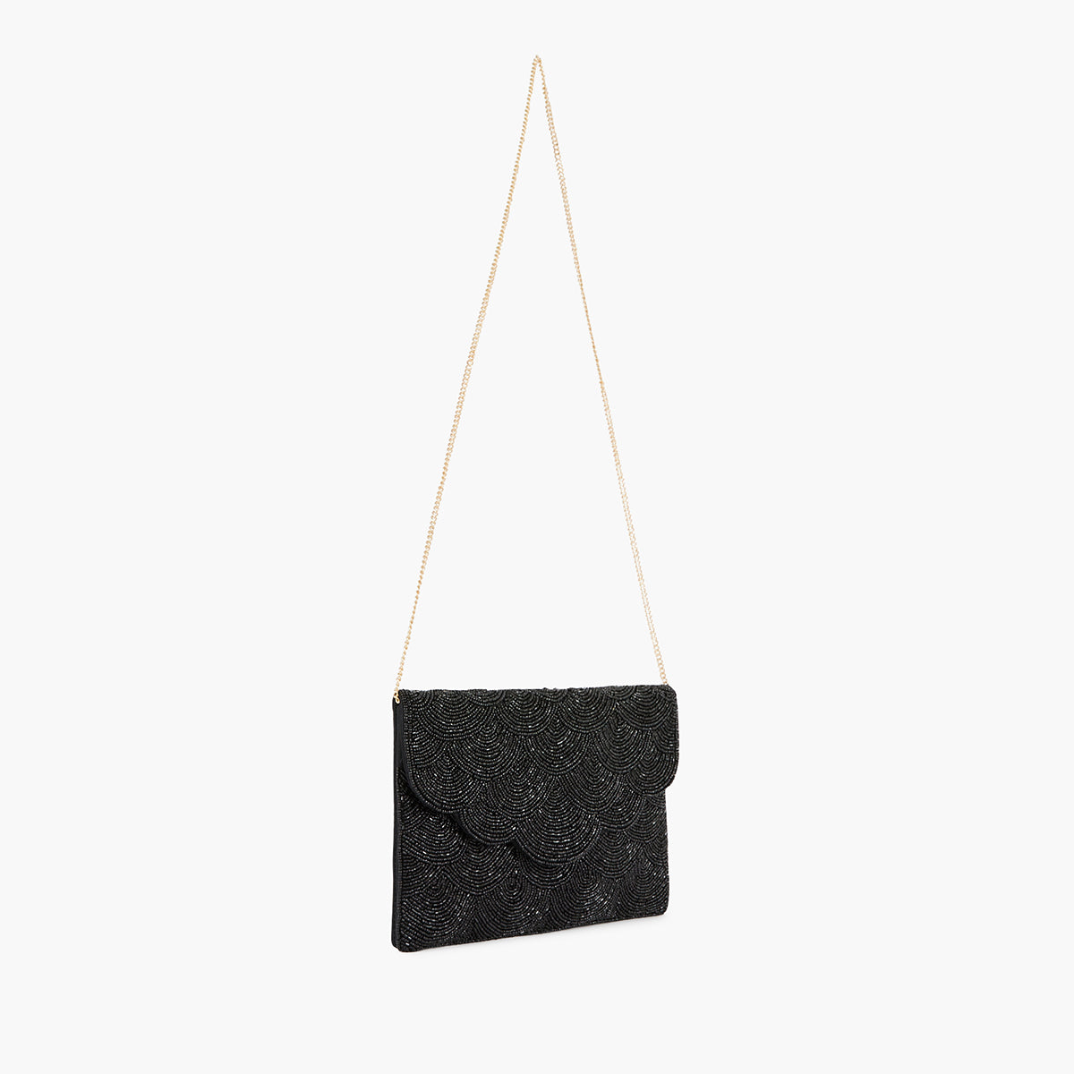 Pochette perlée noire