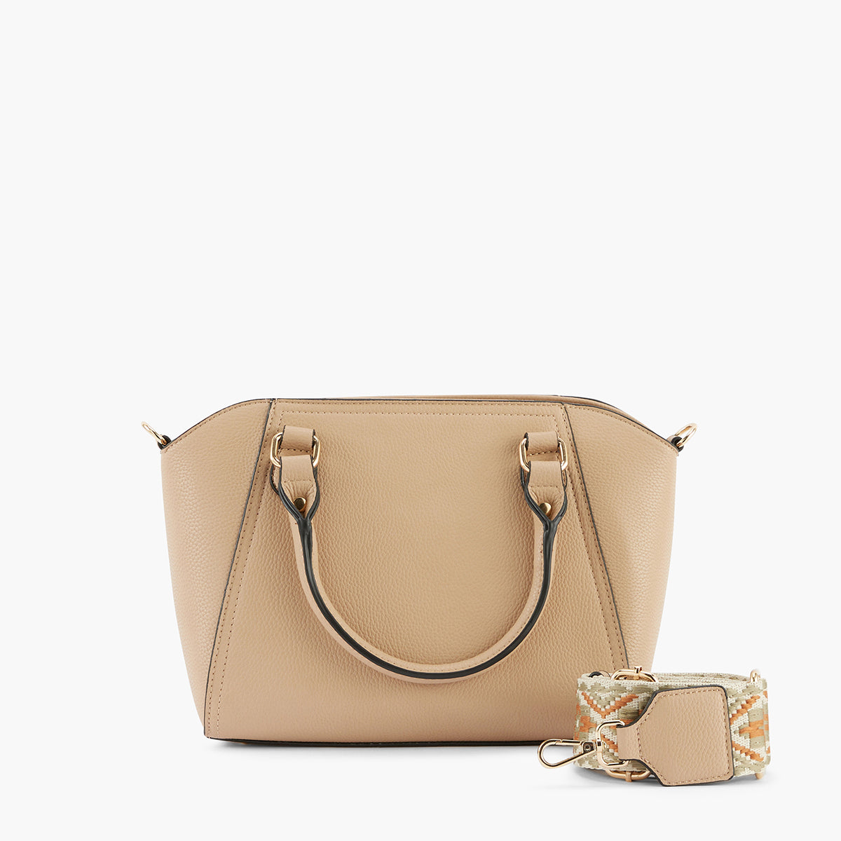 Sac à main beige avec bandoulière
