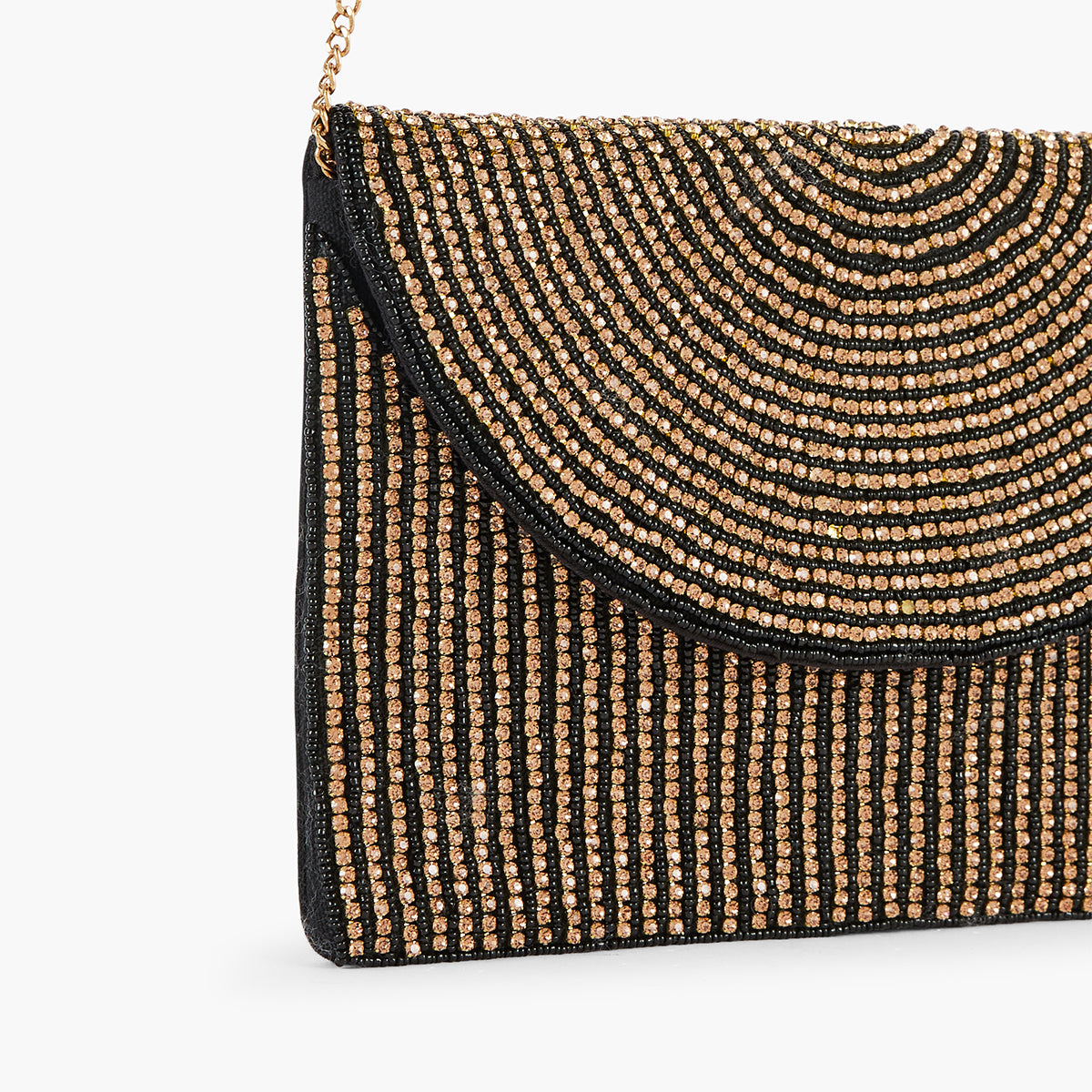 Pochette strass doré