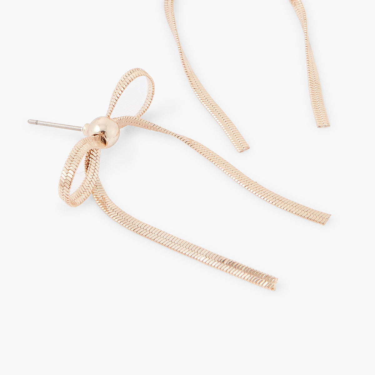 Boucles d'oreilles pendantes nœuds dorés