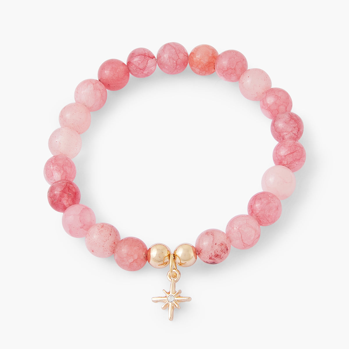 Bracelet élastique perles de Quartz rose