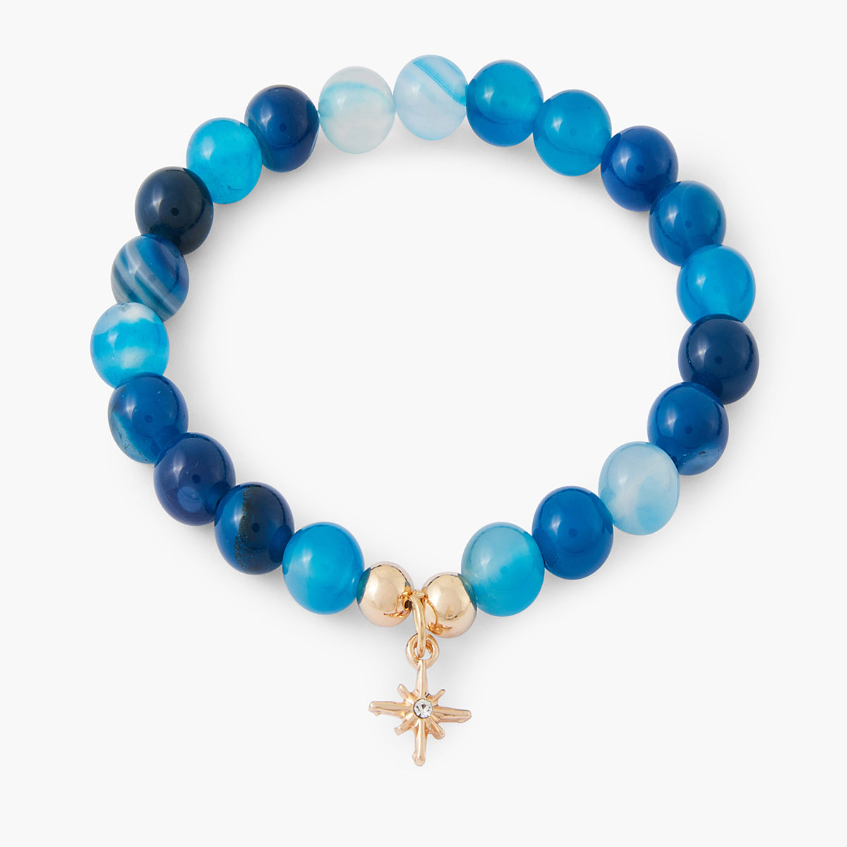 Bracelet perles d'Agate bleue