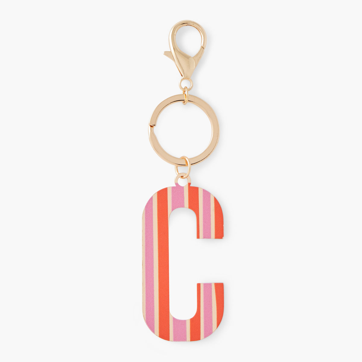 Porte-clés lettre "C" à rayures