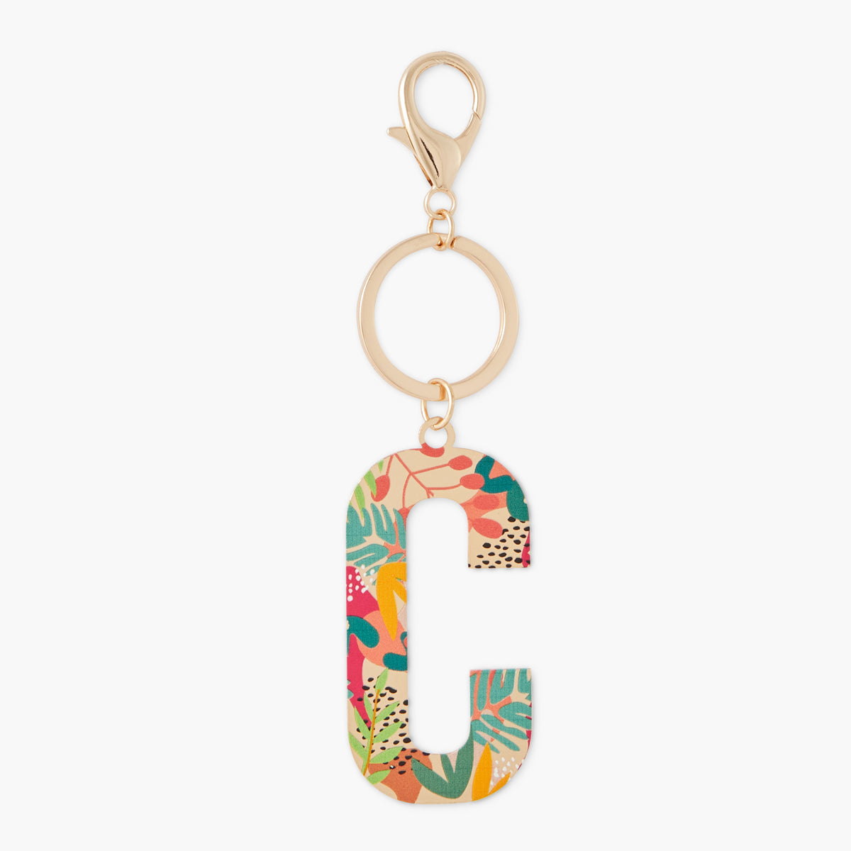 Porte-clés lettre "C" imprimée feuille