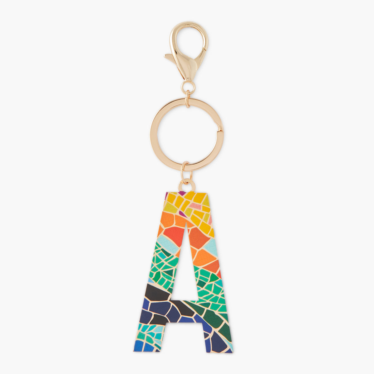 Porte-clés lettre "A" imprimée mosaïque