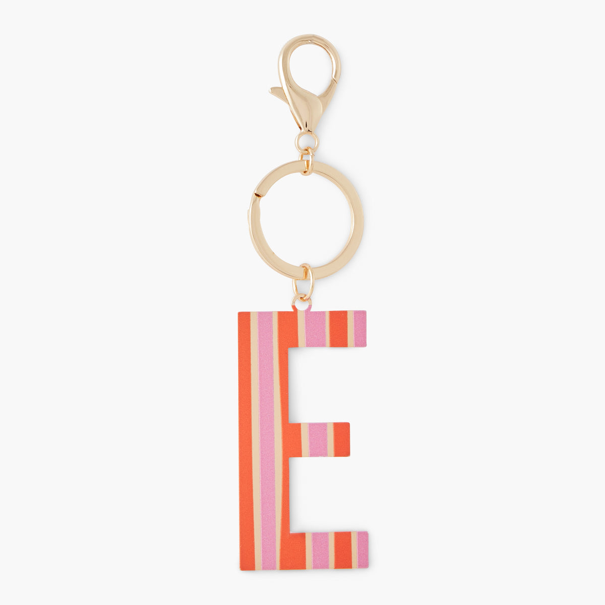 Porte-clés lettre "E" à rayures
