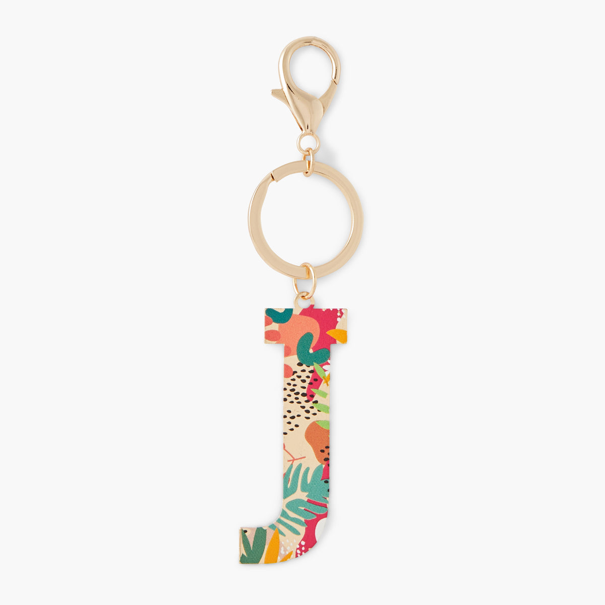 Porte-clés lettre "J" imprimée feuille