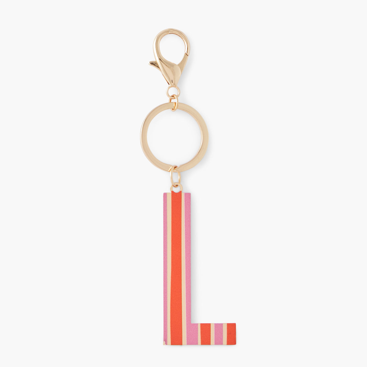 Porte-clés lettre "L" à rayures