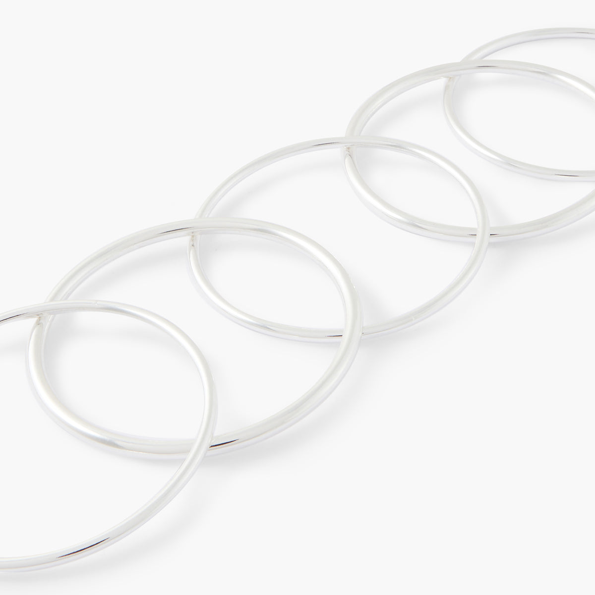 Set de 5 bracelets argentés