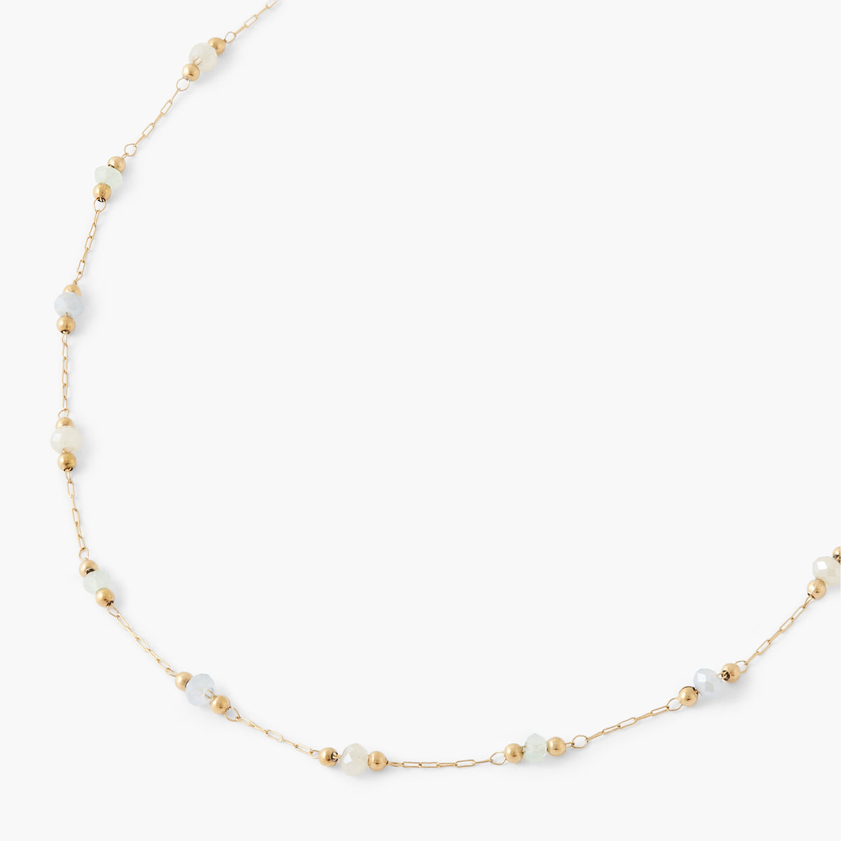 Collier fin acier inoxydable et perles facettées
