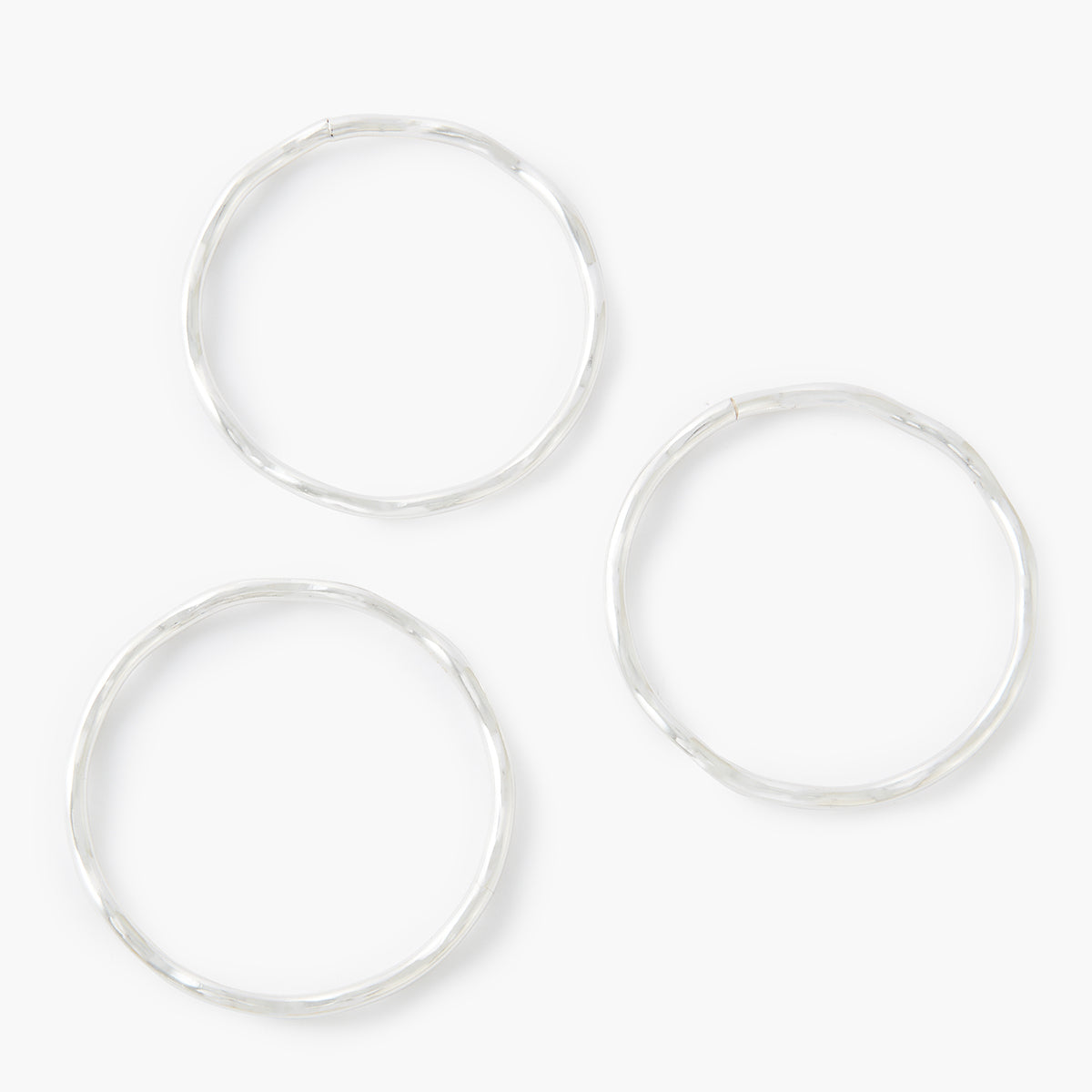 Set de 3 joncs argentés