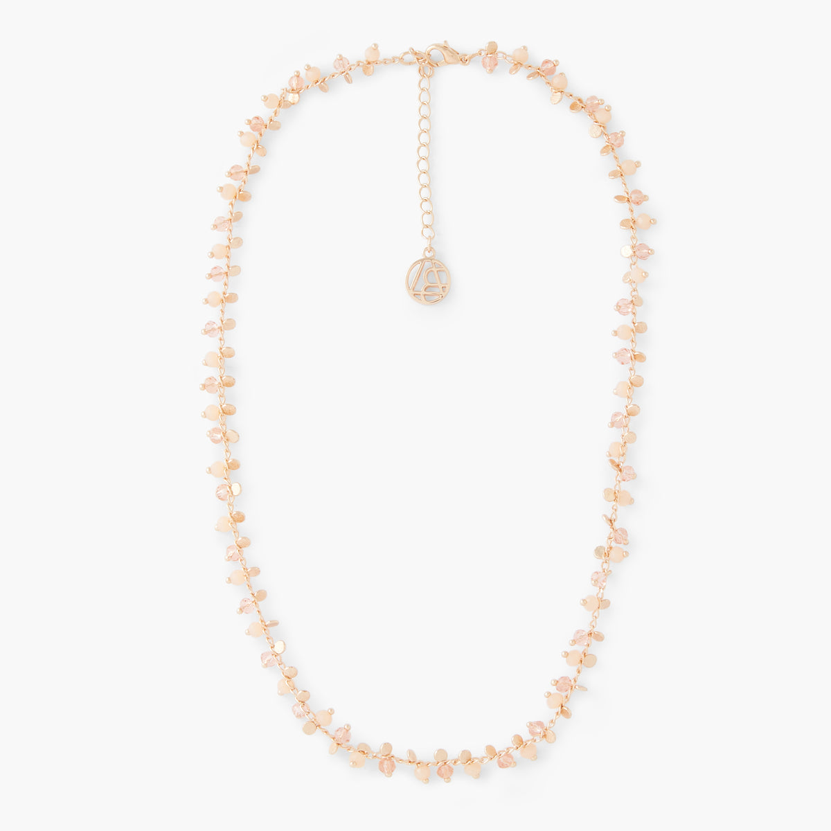 Collier pierres facettées roses
