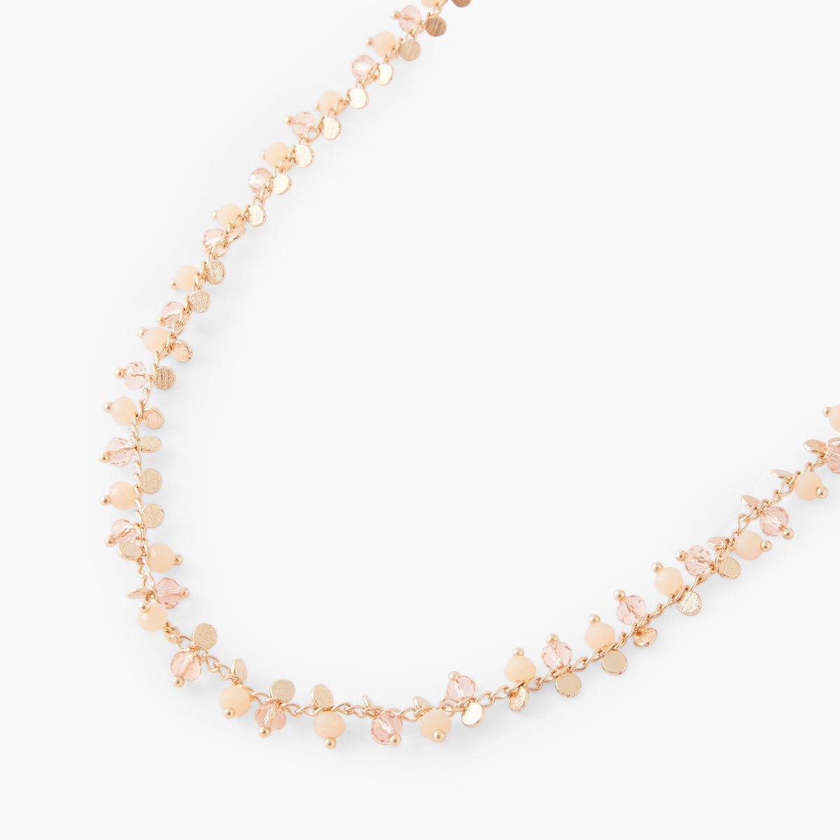Collier pierres facettées roses