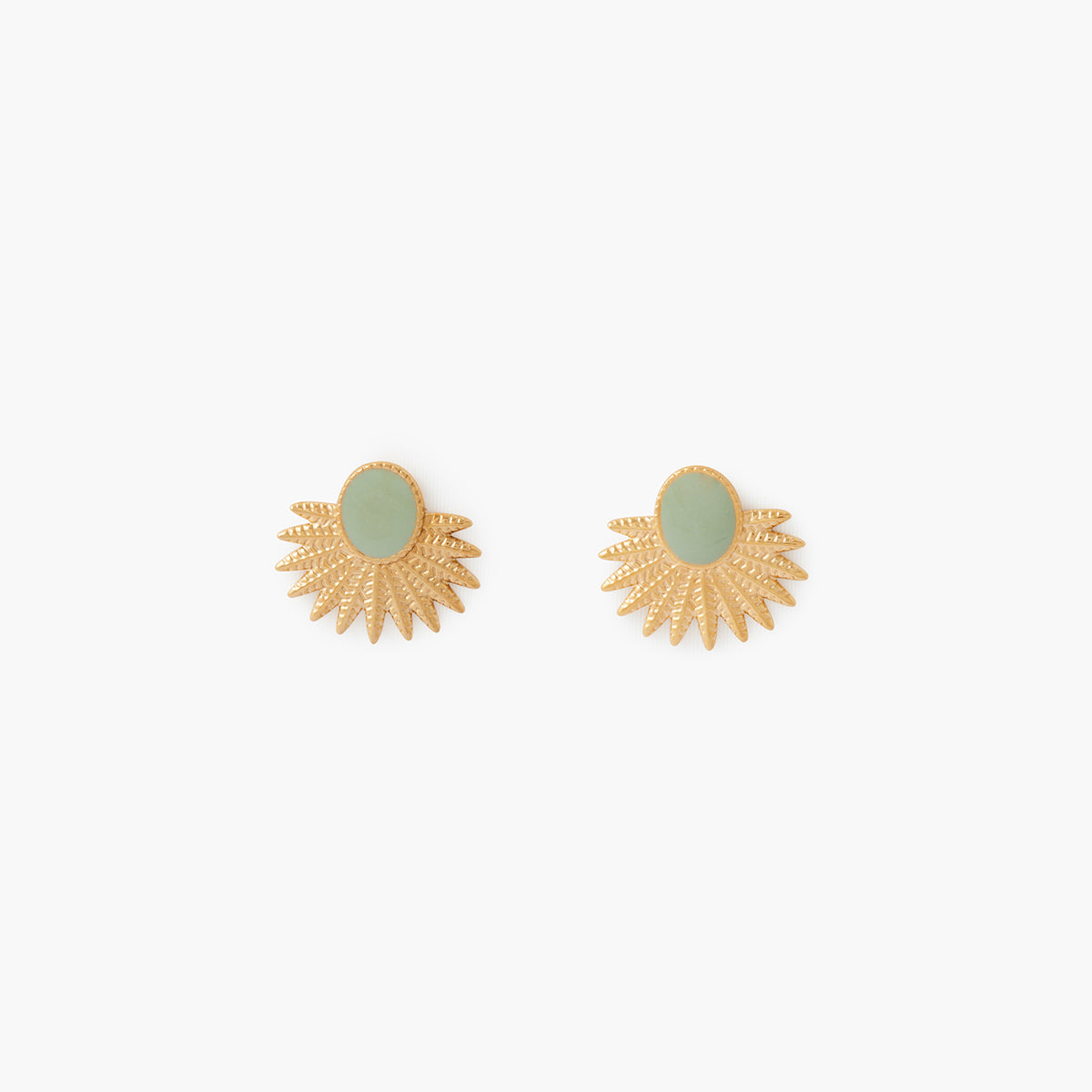 Boucles d'oreilles acier inoxydable vert et doré