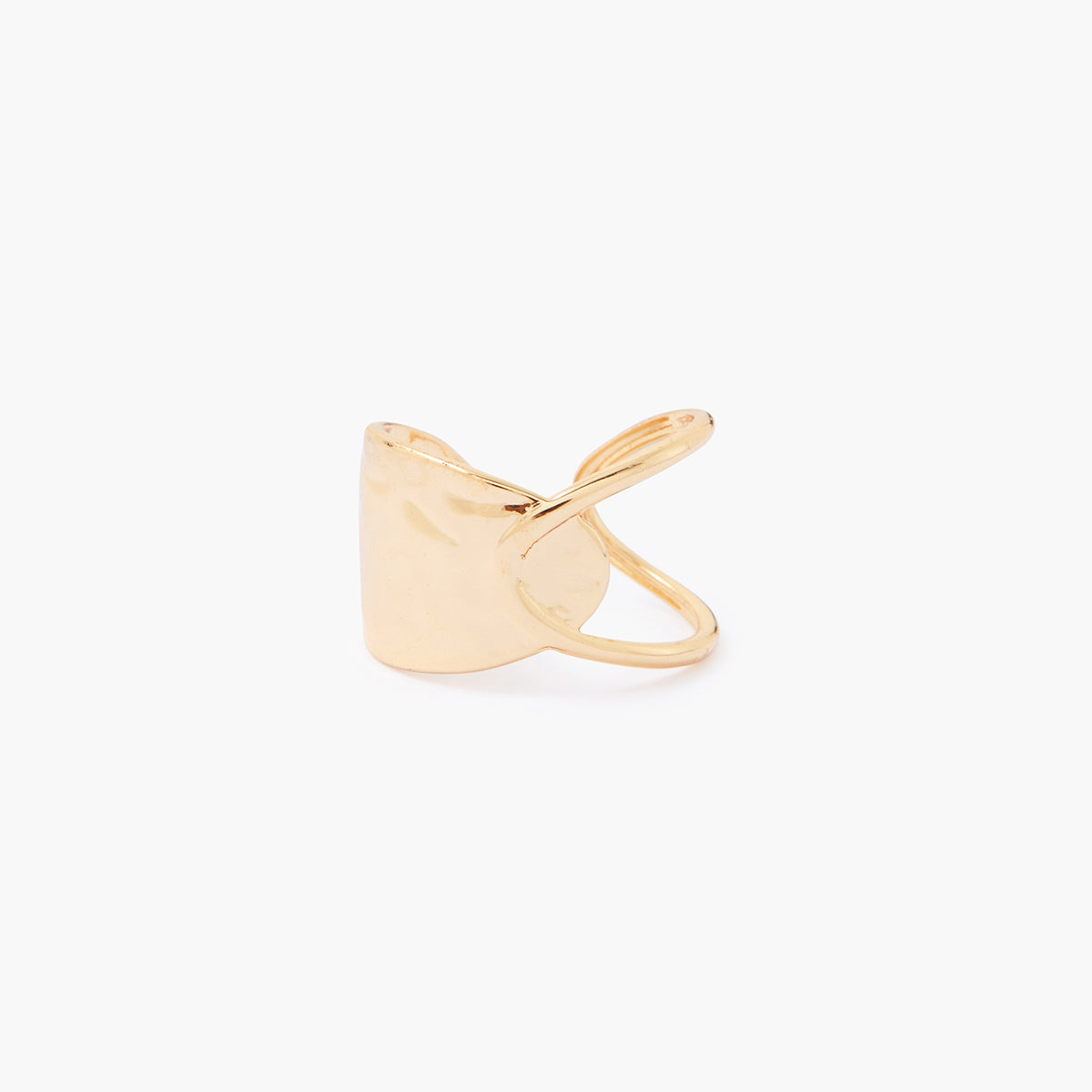 Bague ajustable martelée en acier inoxydable