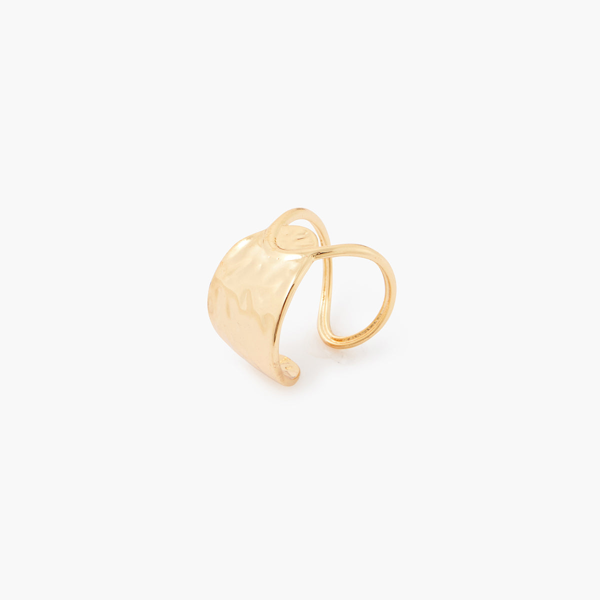 Bague ajustable martelée en acier inoxydable