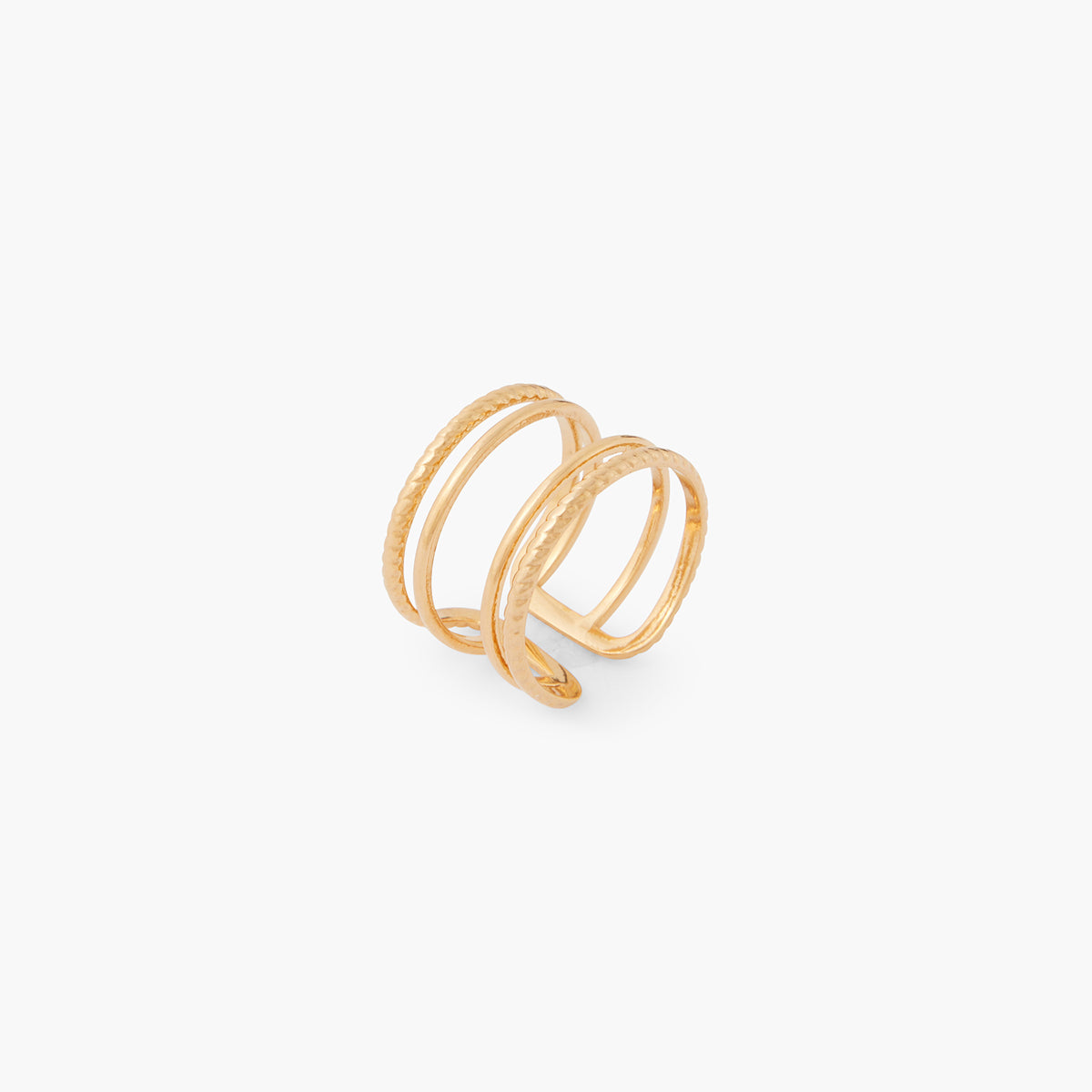 Bague large acier inoxydable doré