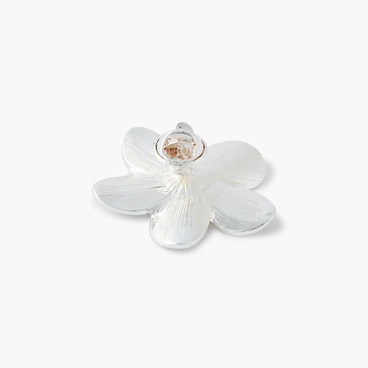 Broche fleur argentée