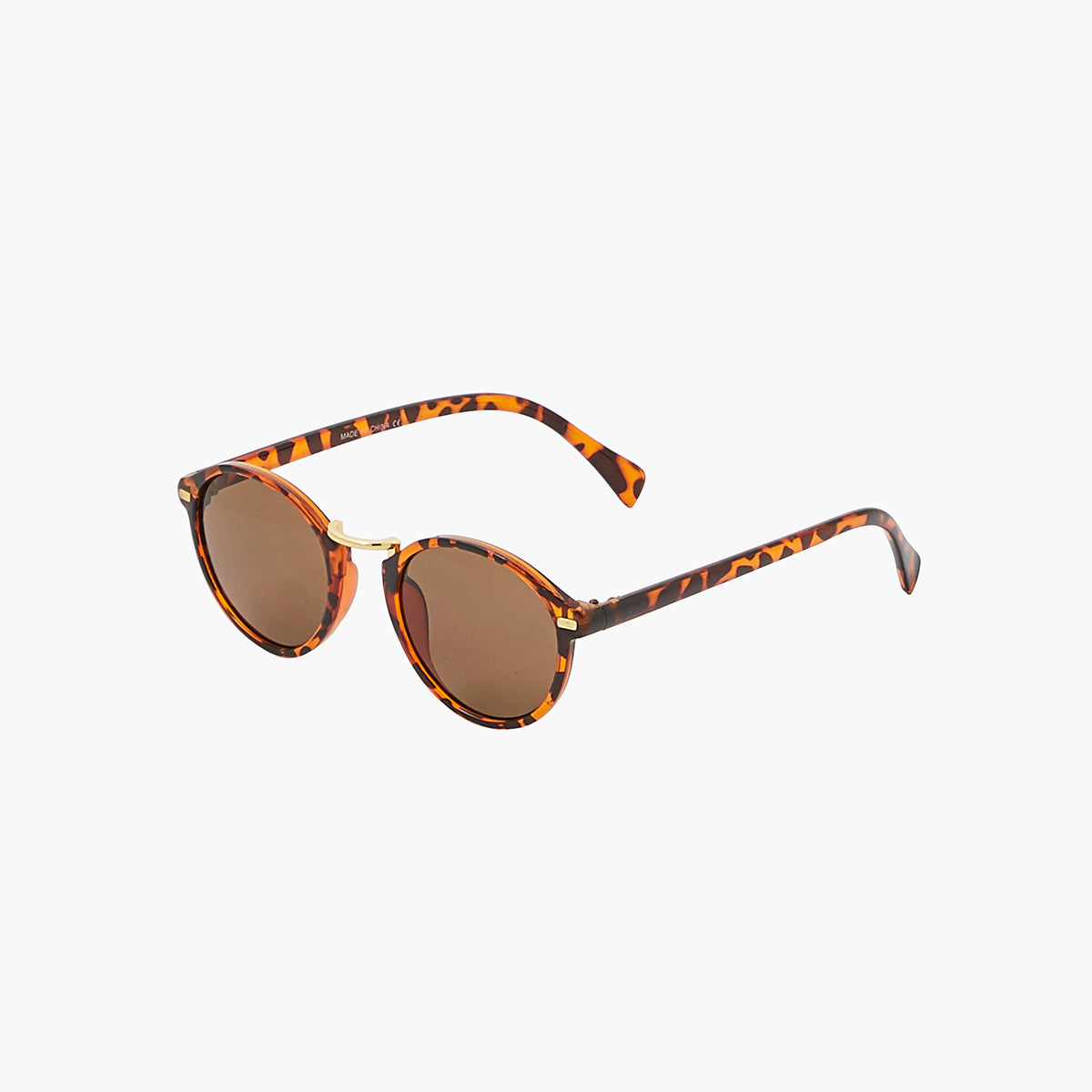 Lunettes de soleil rondes façon écaille