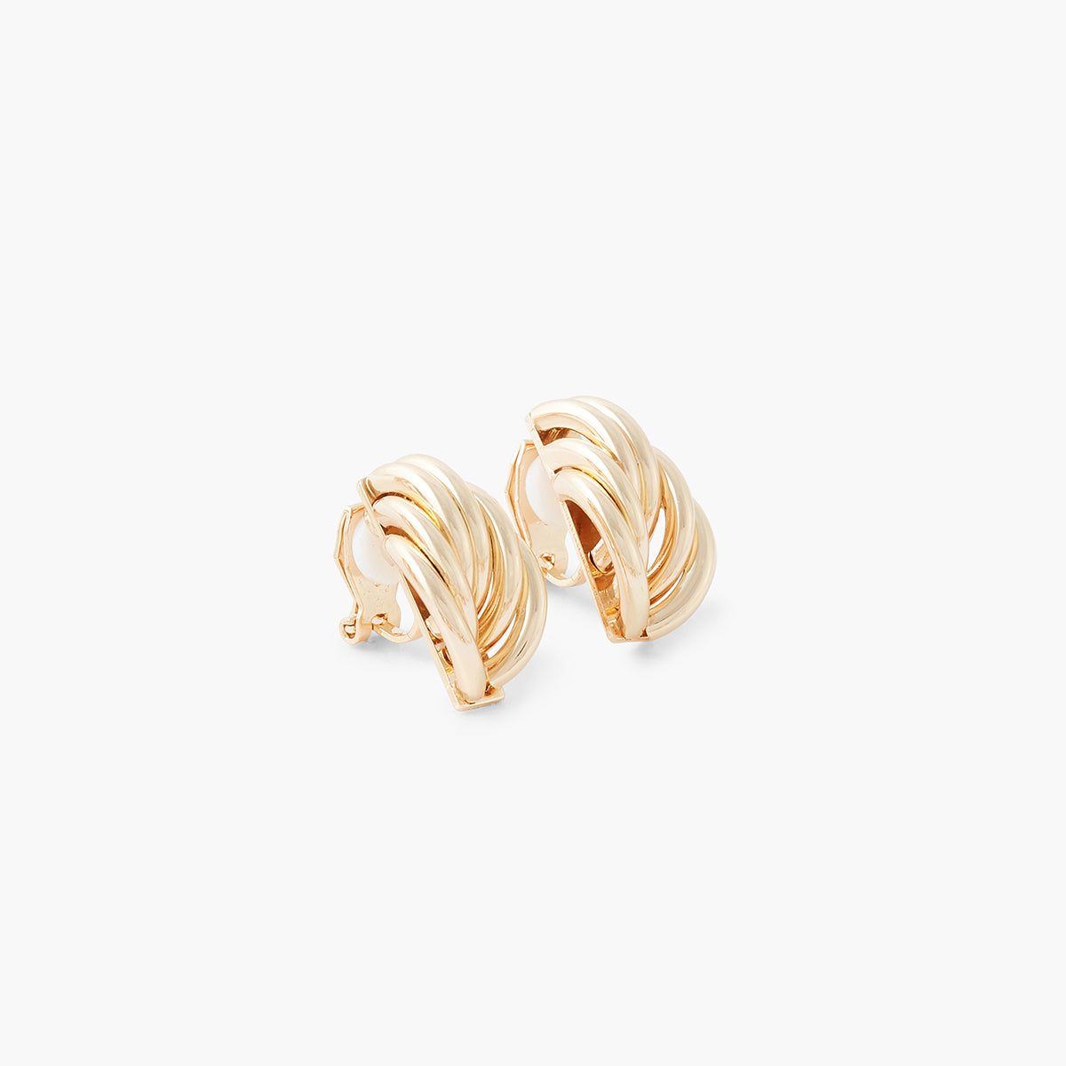 Boucles d'oreilles à clips anneaux entremêlés