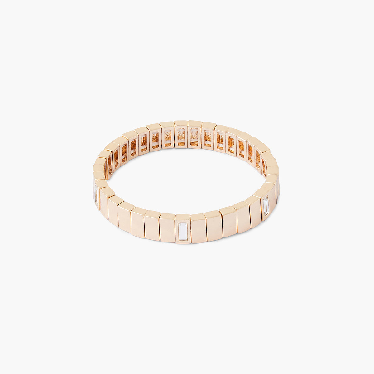 Bracelet élastique en métal avec strass