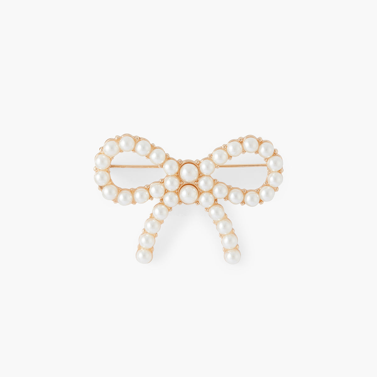 Broche nœud ornée de perles