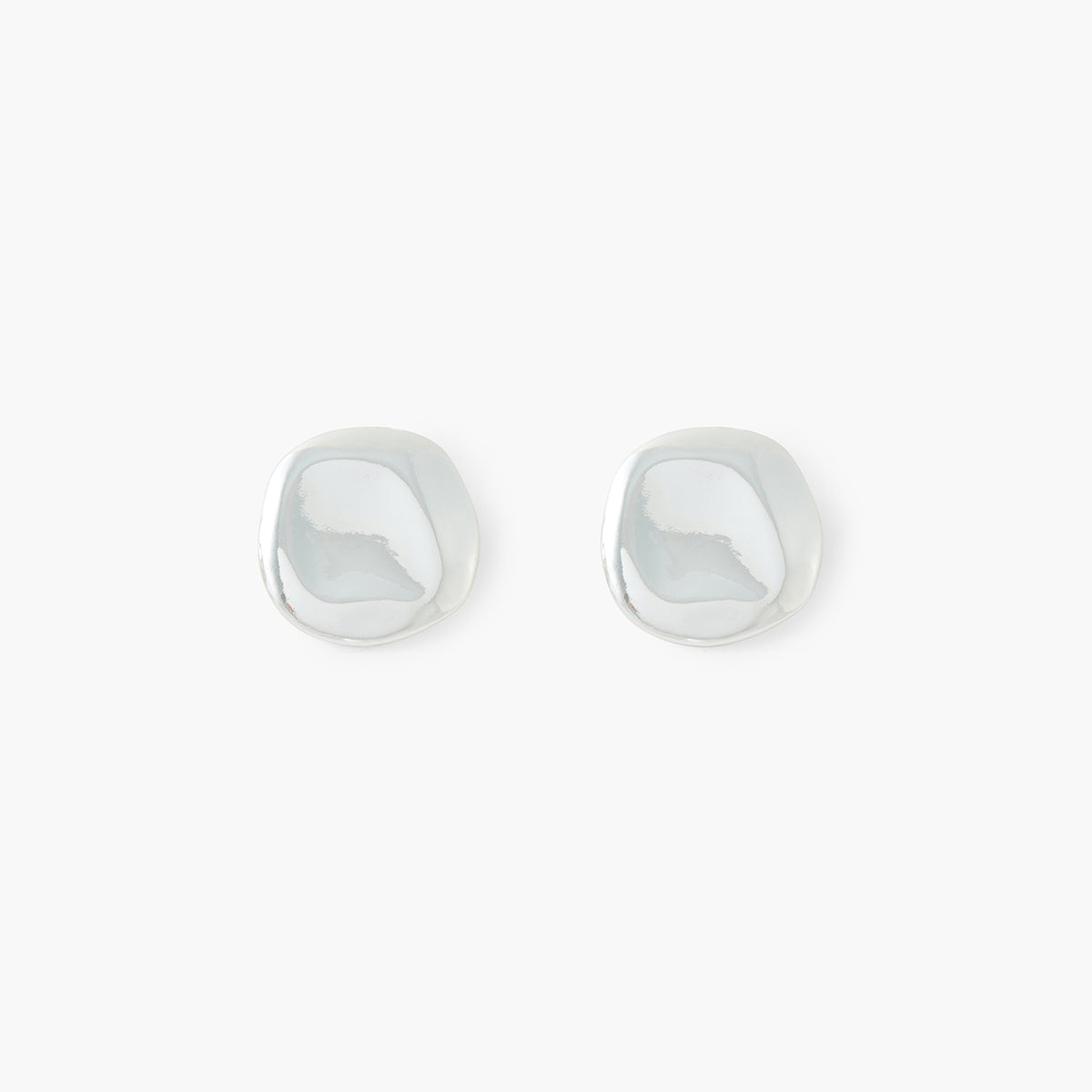 Boucles d'oreilles rond irrégulier argenté