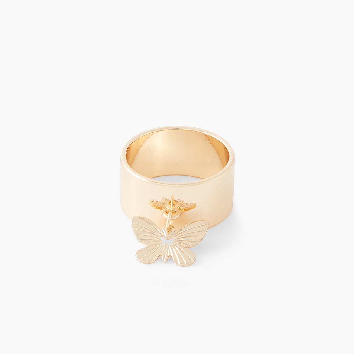 Bague épaisse avec papillon