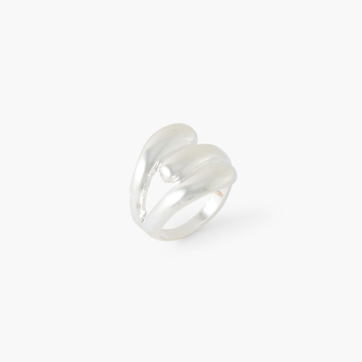 Grosse bague enroulée argentée