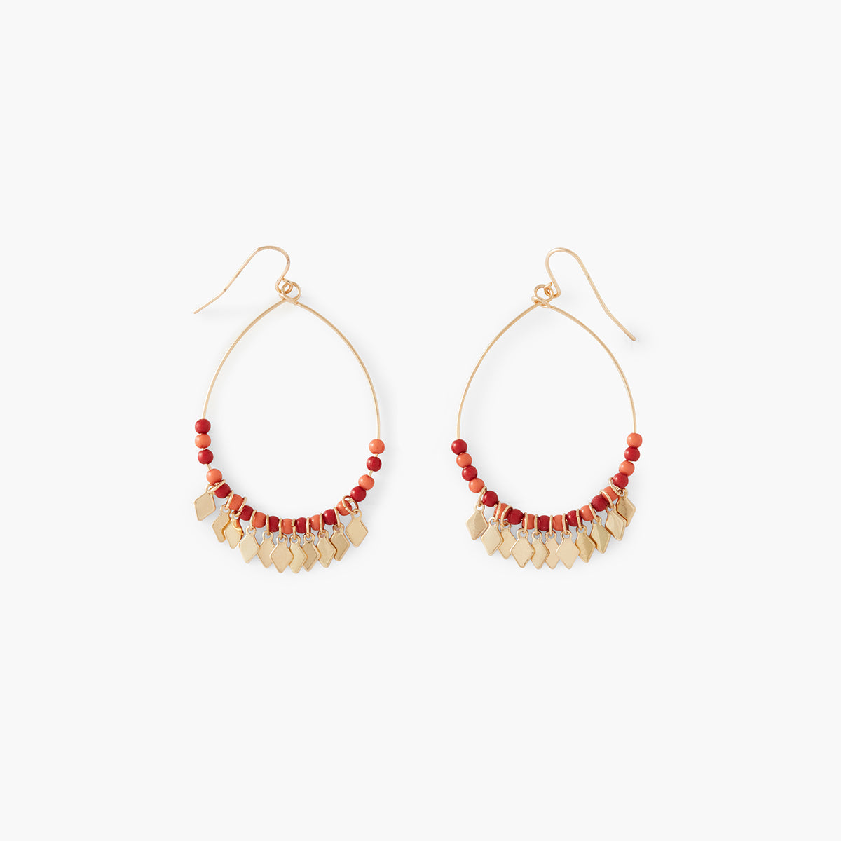 Boucles d'oreilles pendantes perles et pampilles