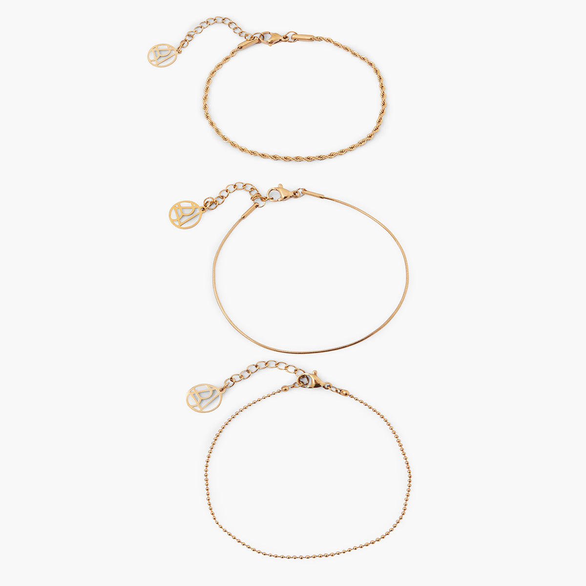 Set de 3 bracelets chaine Acier inoxydable