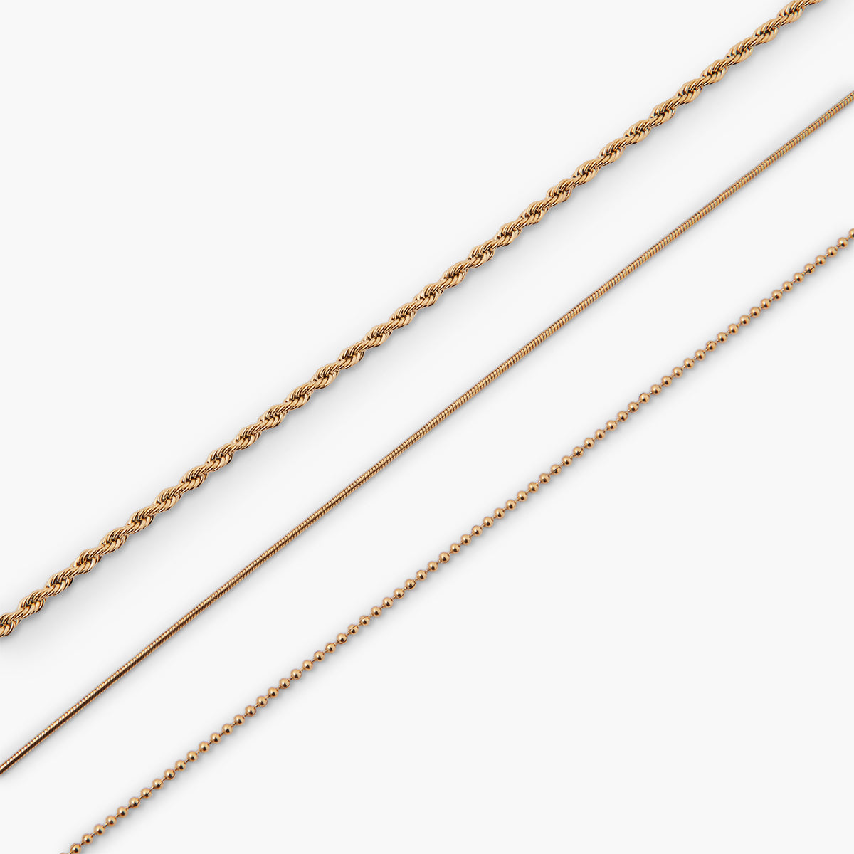 Set de 3 bracelets chaine Acier inoxydable