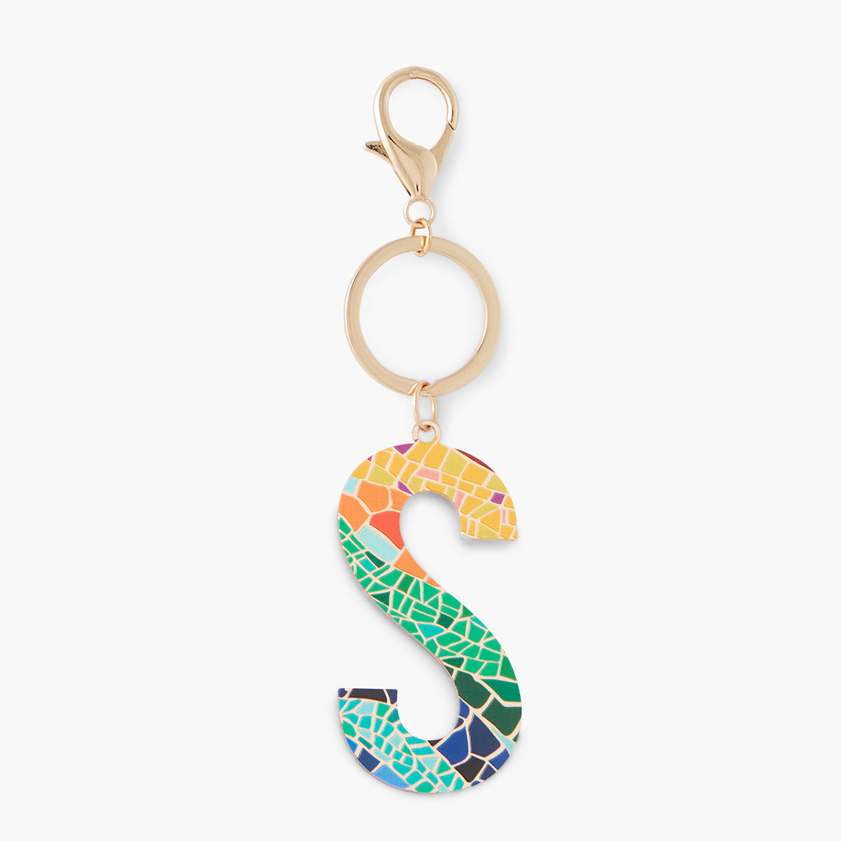 Porte-clés lettre "S" imprimée mosaïque