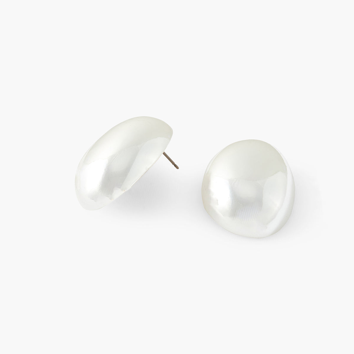 Boucles d'oreilles galet argenté