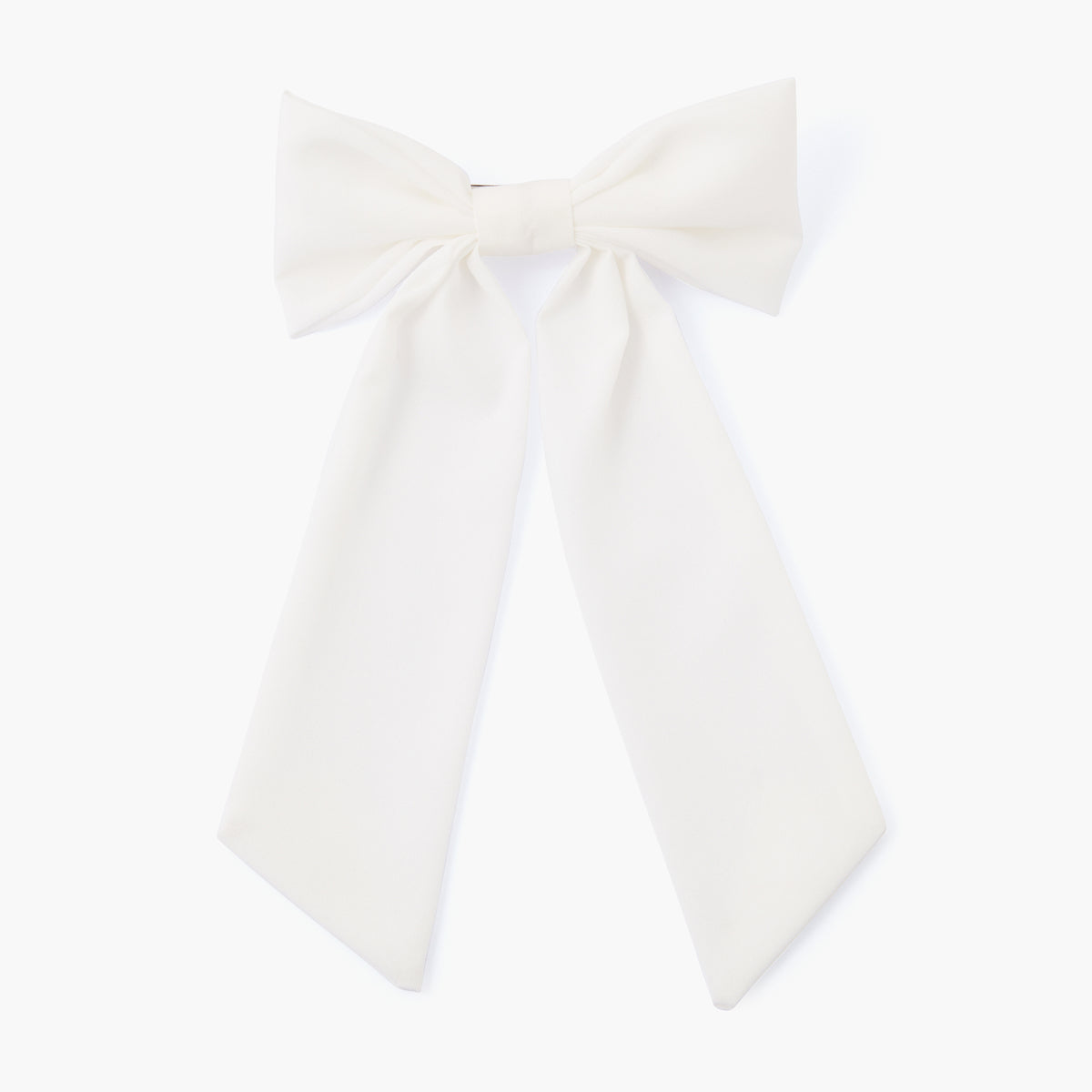 Barrette nœud ruban blanc