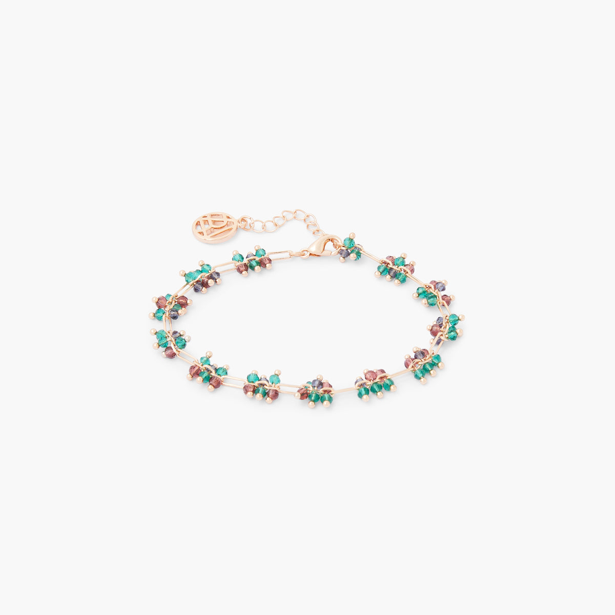 Bracelet perles à facette multicolores