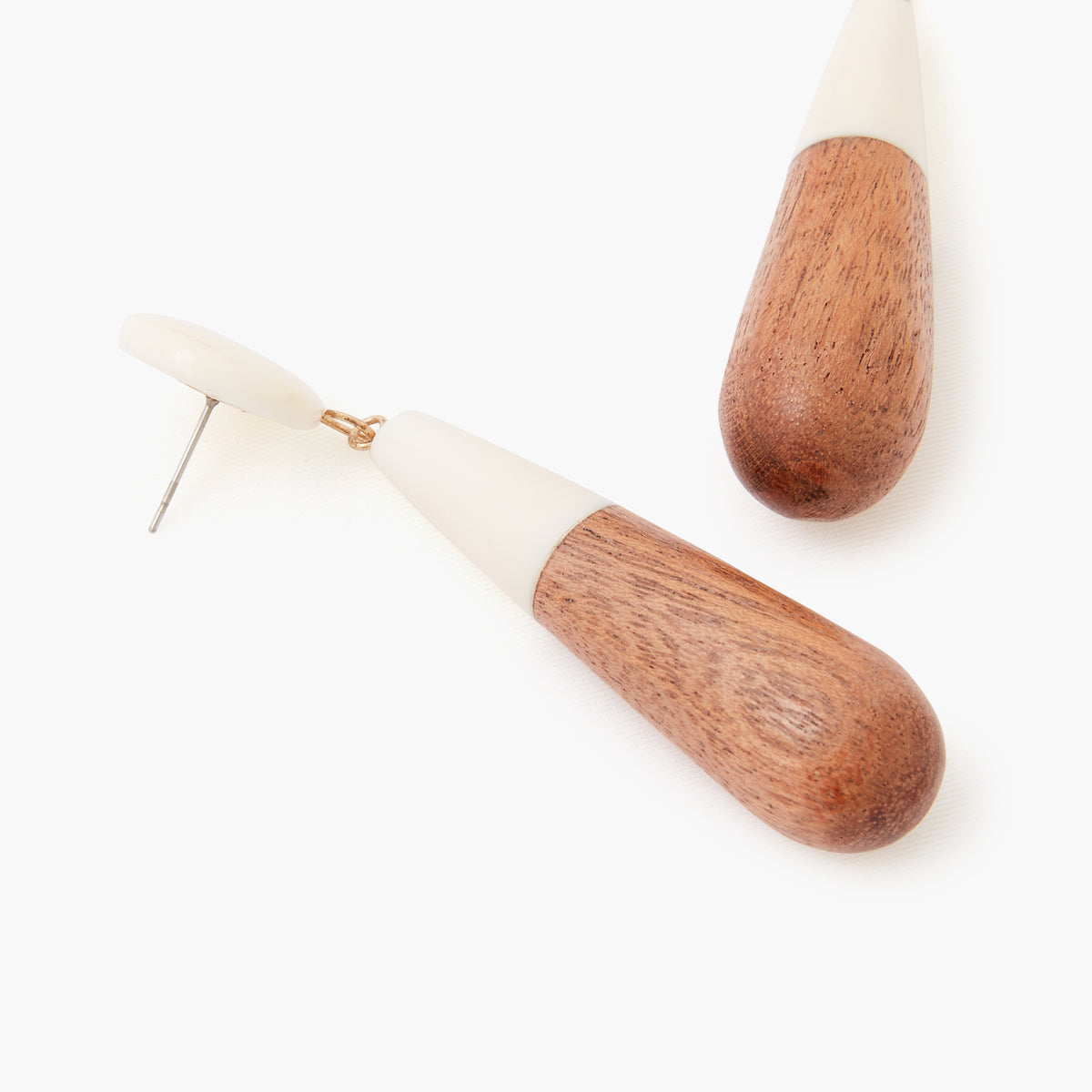 Boucles d'oreilles longues en bois