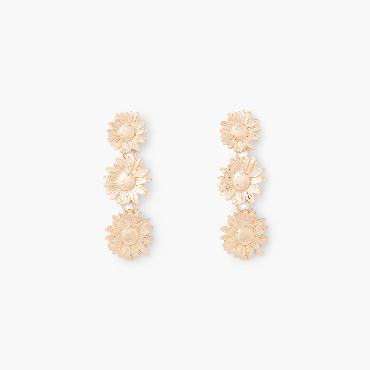Boucles d'oreilles pendantes 3 fleurs