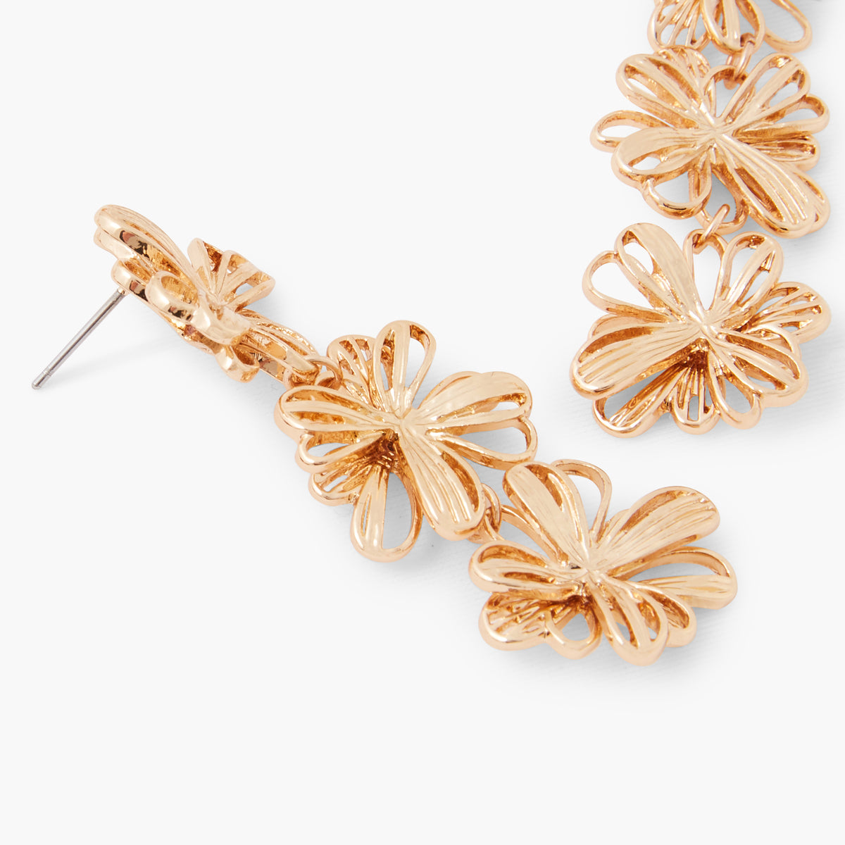 Boucles d'oreilles pendantes 3 fleurs